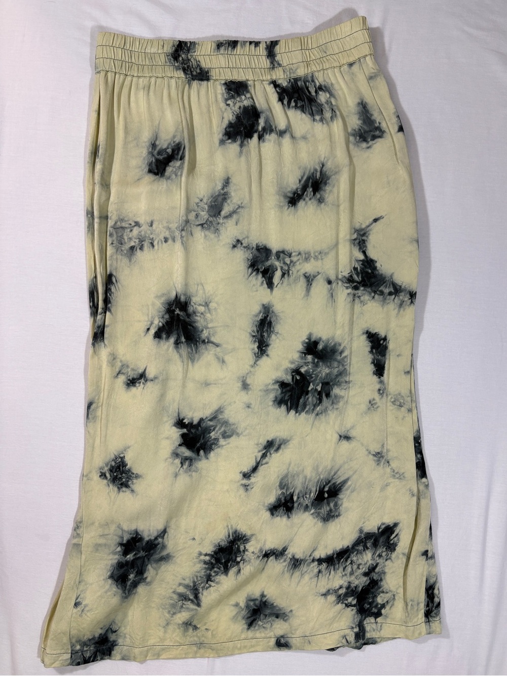 ZARA Tie Dye Tie-Dye Elastic Waist Maxi Skirt Size Large L High Rise Slit